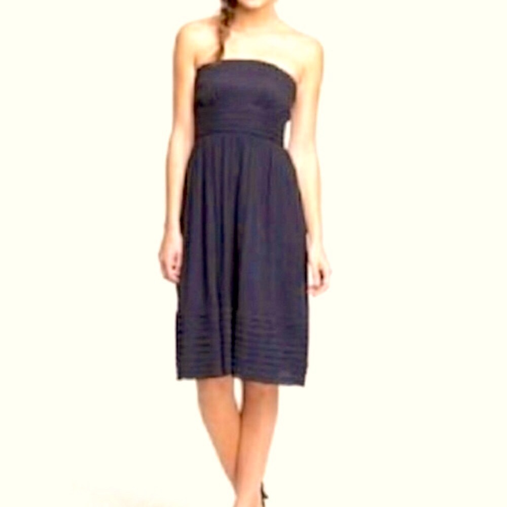 J. Crew juliet strapless chiffon 100% silk bridal prom mini dress